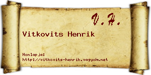 Vitkovits Henrik névjegykártya