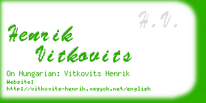 henrik vitkovits business card